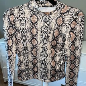 Snakeskin turtle neck top